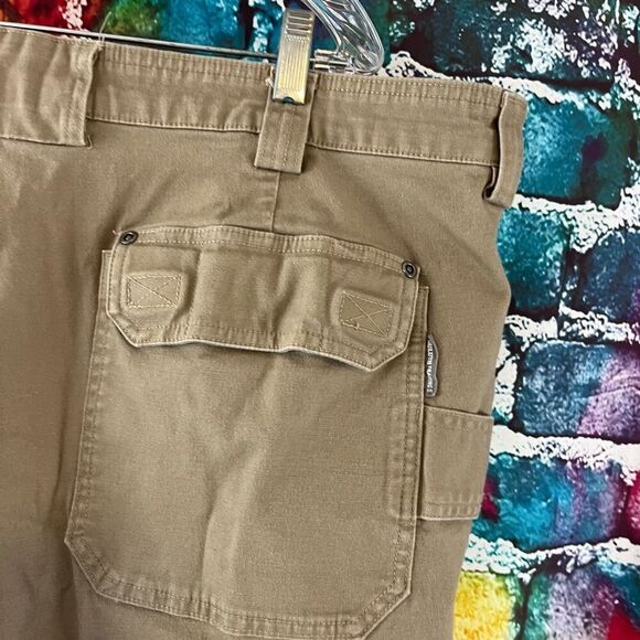 Duluth Shorts Mens 48 Tan Flex Firehose Carpenter Cargo Outdoor Relaxed Fit - Picture 4 of 5